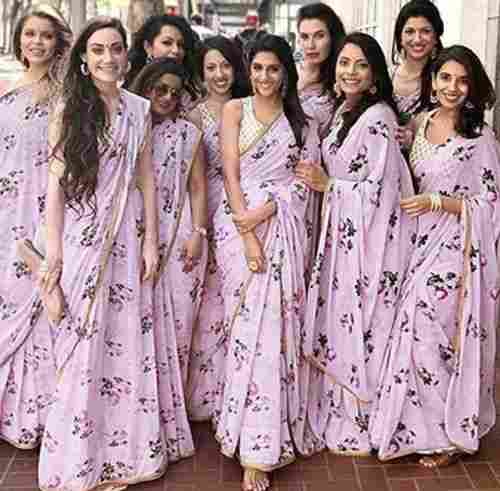 Ladies Printed Uniform Sarees