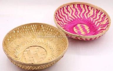 Vary Handmade Round Shape Bamboo Basket