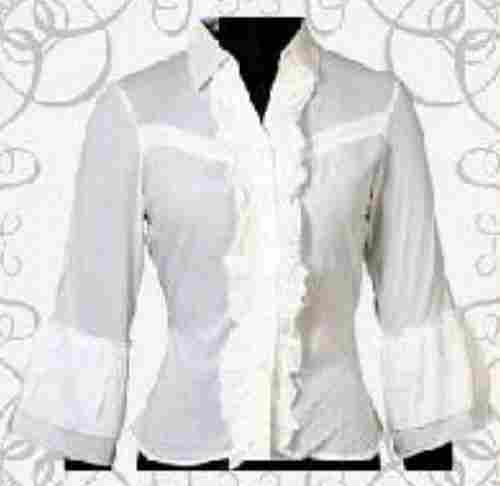 Designer White Ladies Cotton Shirts