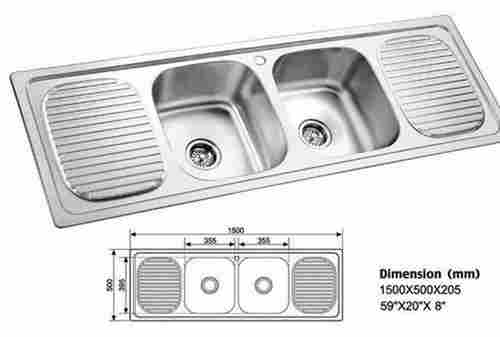 Shiny Look Stainless Steel Kitchen Sink