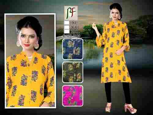 Yellow Colored Cotton Kurti