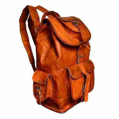 Brown Color Leather College Bags (SRB-C00202)