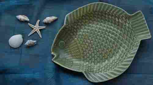 Printed Ceramic Fish Design Plate