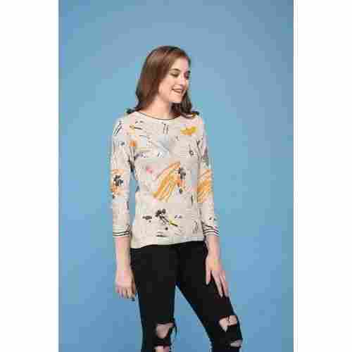 Printed Casual Ladies Cotton Sweater