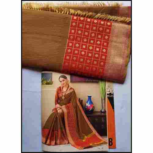 Jacquard Kota Doria Saree with Fancy Weaving Rich Jari Border