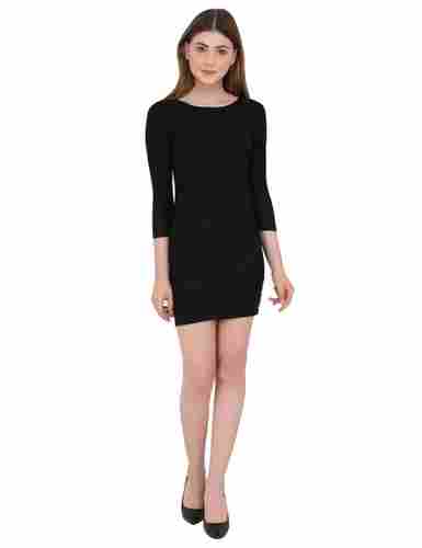 Women's Stretchable Body Cone Dress Black