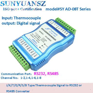J/K/T/E/R/S/B Type Thermocouple Signal To Rs232 Or Rs485 Converter Accuracy: 0.05  %