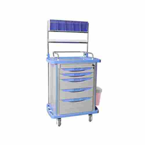Hospital Medical Anesthesia Trolley with Silent Wheels with Cross Brakes