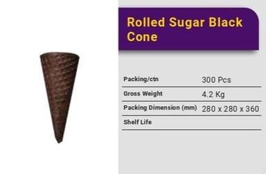 Rolled Sugar Black Ice Cream Cone Age Group: Adults