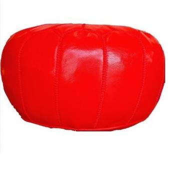 Designer Red Leather Pouf For Decor Usage: Sitting