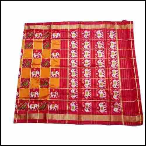 6.3m Party Wear Ladies Ikkat Silk Saree with Blouse Piece