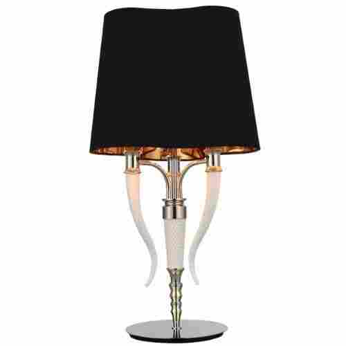 Jaquar Carbon Steel Black Fabric Shade Decorative Table Lamp
