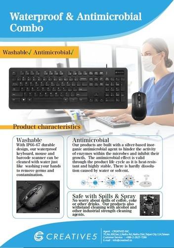 Waterproof And Antimicrobial Keyboard And Mouse Combo Application: Computers