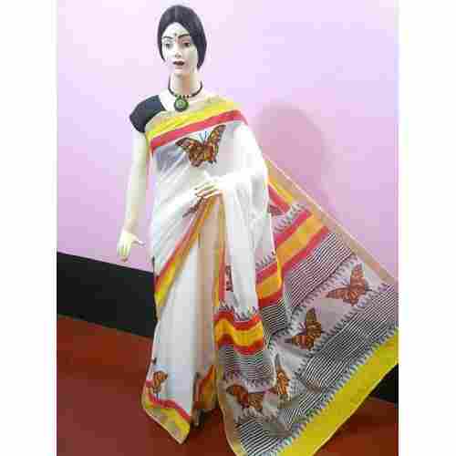 Comfortable Kerala Cotton Block Printed Saree