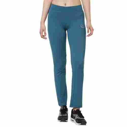 Womens Solid Blue Track Pants