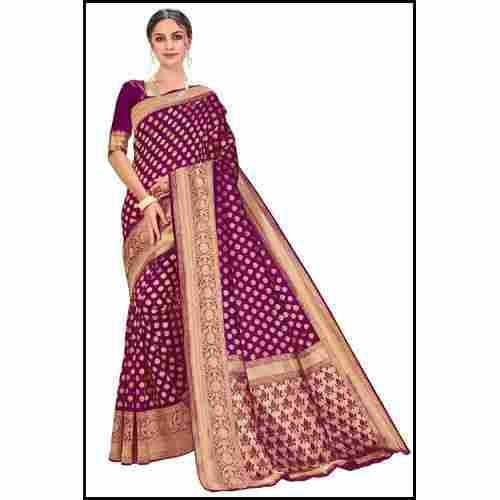 Ladies Purple Color Glory Designer Kanchipuram Silk Saree