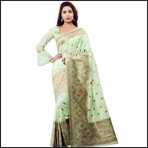 Zari Weaving Banarasi Silk Saree With Blouse Piece