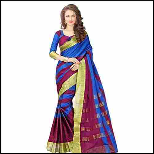 Formal Wear Designer Cotton Silk Saree With Blouse