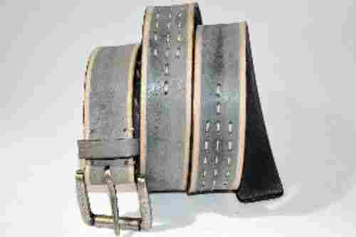 Gray Fancy Leather Belt