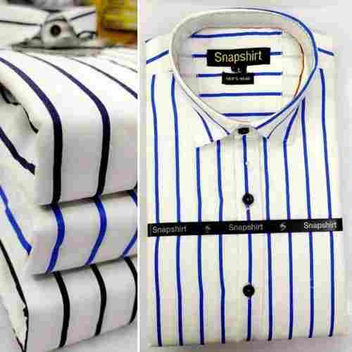 Mens Formal Wear Cotton Striped Shirt