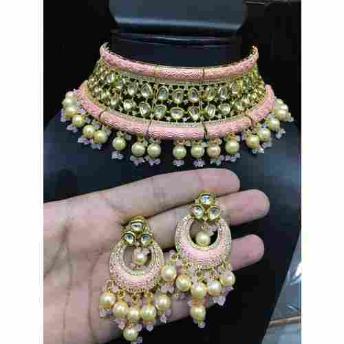 Meena Kundan Choker Pastel Necklace Set