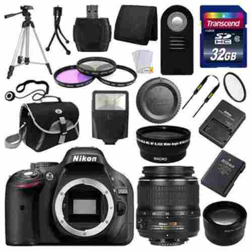 D5200 Digital SLR DSLR Camera Plus 3 Lens 18-55 mm Plus 32 GB Kit (Nikon)