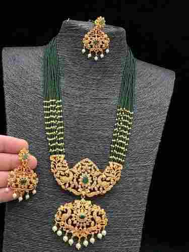 Green Beads Imitation Necklace Set
