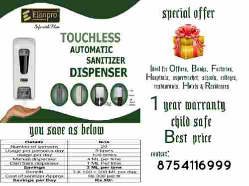 Touch Less Automatic Sanitizer Dispenser