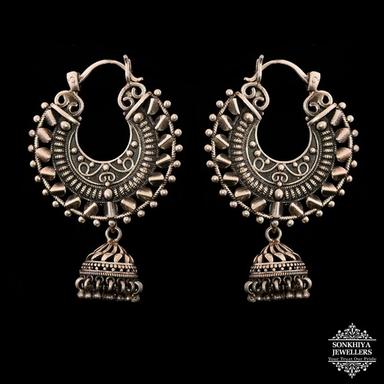 Charm Pendants Rajasthani Silver Oxidised Tribal Earrings