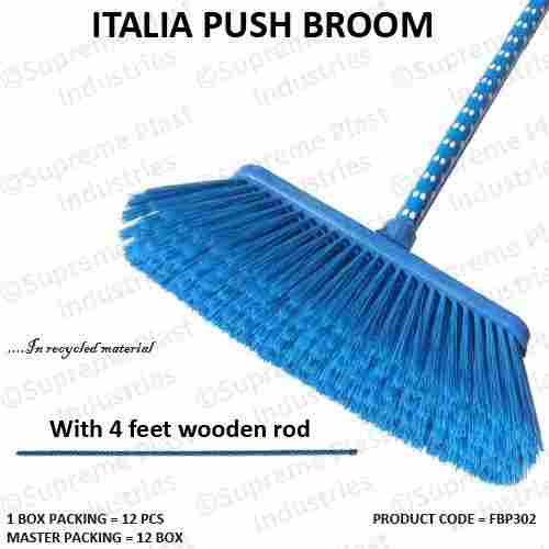 Italia Push Broom with 4 Feet Wooden Rod
