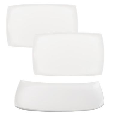 Curved Rectangular Acrylic White Diamond Platters
