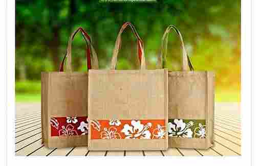 Flower Printed Shopping Jute Bag