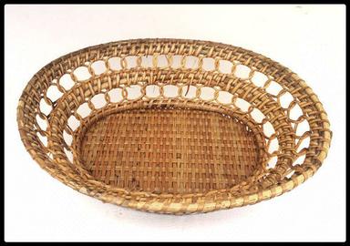 Eco Friendly Cane Oval Basket Depth: 3.5 Inch (In)