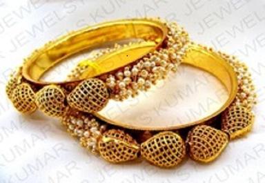 Fashion Ethnic Gold Polished Bangles