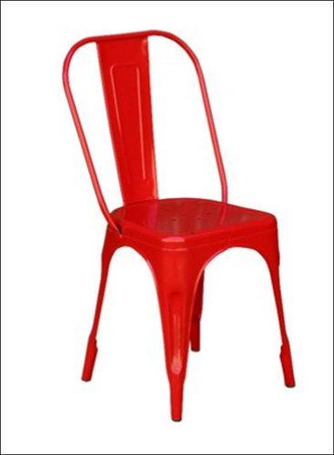 Eco-Friendly Mild Steel Red Cafe Chair