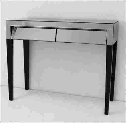 Elegant Silver Mirrored Console Table With Drawers
