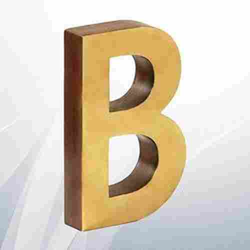 B Shape Polished Brass Letter