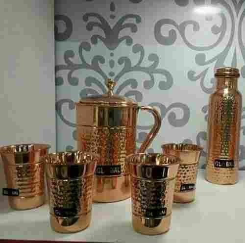 Copper Mug Glass And Bottle Set