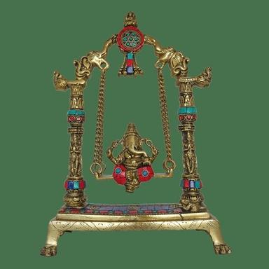 Multi Colour Lord Ganesha Brass Statue 11.5 Inches
