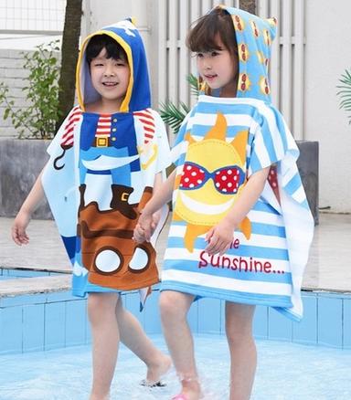 Cartoon Printed Hooded Polyester Bath Towels Age Group: Children