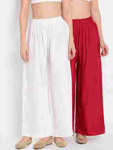 White And Red Color Ladies Palazzo