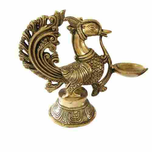 Brass Antique Peacock Diya