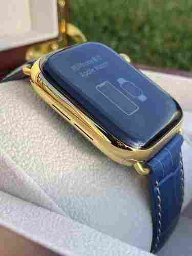 24K Gold Plated 44 mm Watch Series 6 Stainless Steel Blue Band GPS LTE O2 (Apple)