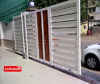 White Industrial Grade Remote Controlled Sliding Gate