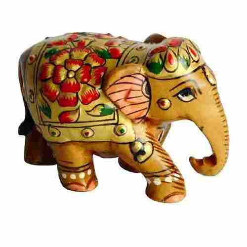 Gold Wooden Painted Elephant Statue