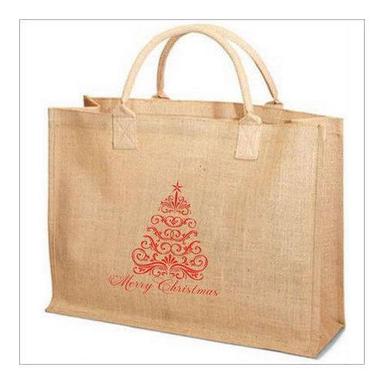 मल्टीकलर क्रिसमस ट्री प्रिंटेड जूट बैग