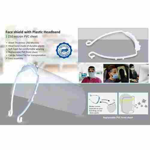 Face Shield With Plastic Headband 250 Micron PVC Sheet