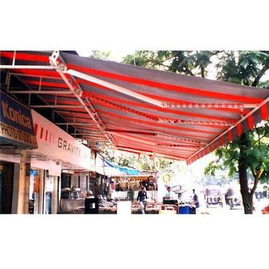 Red Polyester Commercial Retractable Awning