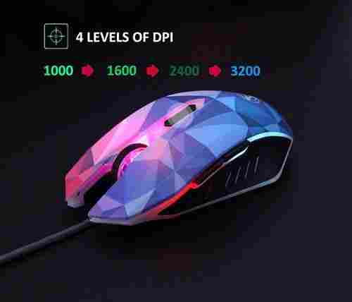 Diamond Version Colorful Backlight Wired USB Optical Mouse