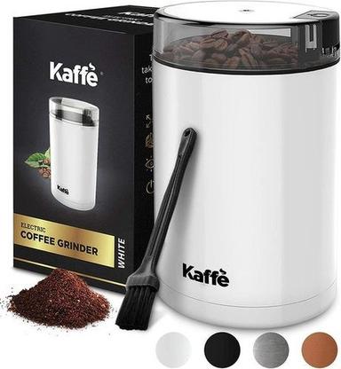 Stainless Steel Kaffe Electric Coffee Grinder - White - 3Oz Capacity With Easy On/Off Button